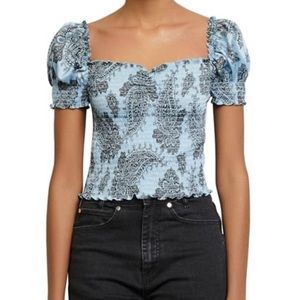 Sandro Beleen Paisly Crop Top